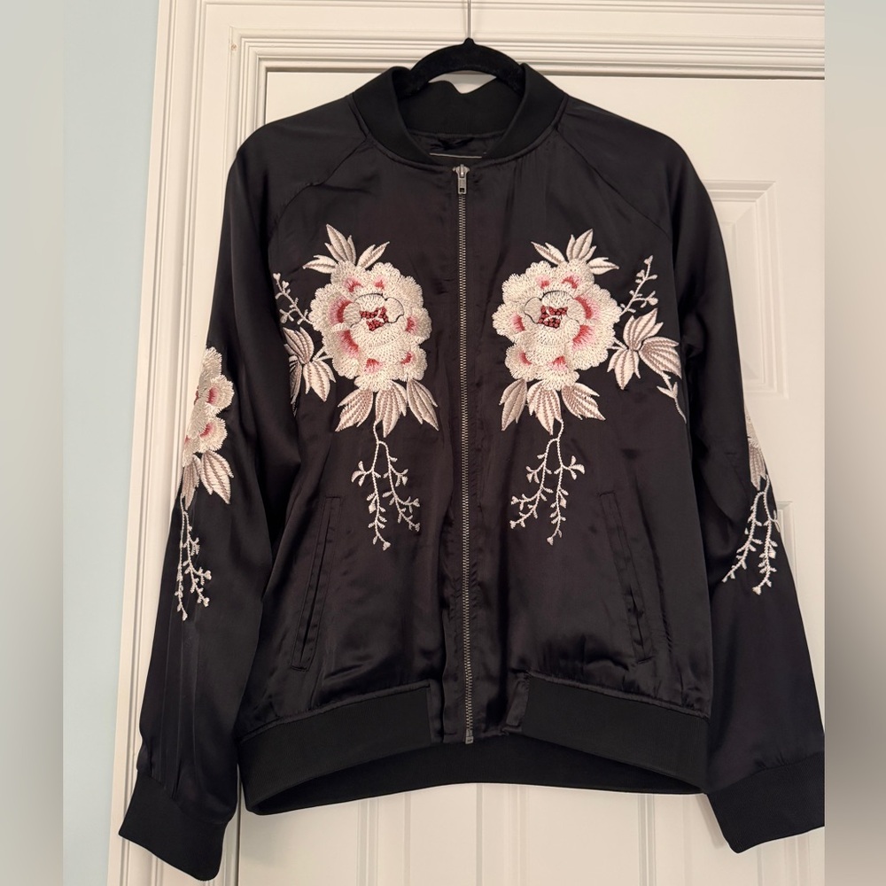Embroidered Lucky Brand bomber jacket